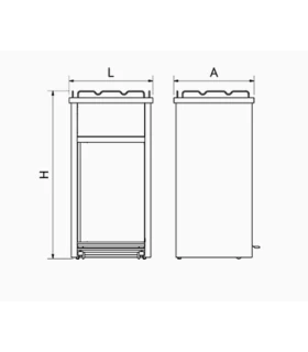 Contenedor XS para vaciado de bandejas 540x410x1016 mm