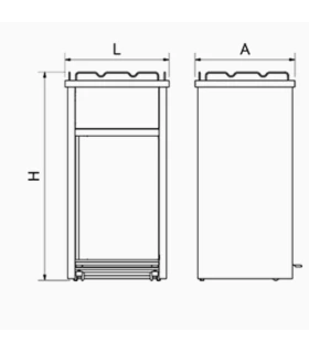 Contenedor para vaciado de bandejas 625x600x1255 mm