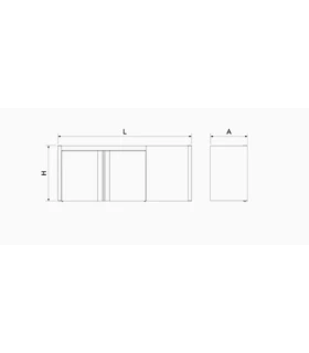 Armario de 2 puertas abatibles esquina derecha 1575x340x660 mm