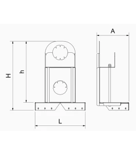 Jamonero en acero inox para adosar a tajo con madera