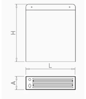 Portacuchillos para adosar con envolvente 380x90x420 mm