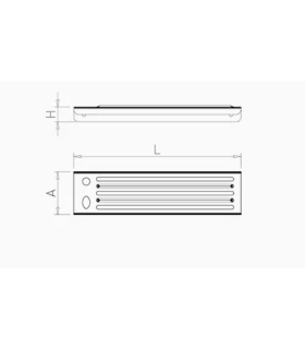 Portacuchillos para adosar en chapa 450x90x30 mm