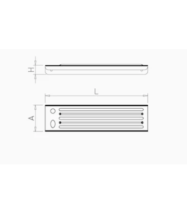 Portacuchillos para adosar en chapa 380x90x30 mm