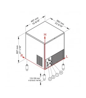Fabricador de cubitos de hielo macizo producción 42 kgs/día CB 416