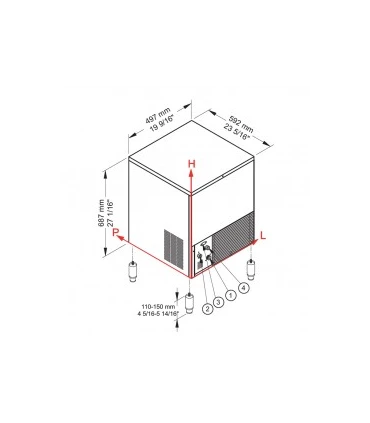 Máquinas de Hielo Fabricador de cubitos de hielo macizo producción 42 kgs/día CB 416 Brema CB 416