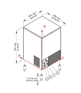 Fabricador de cubitos de hielo macizo producción 48 kgs/día CB 425
