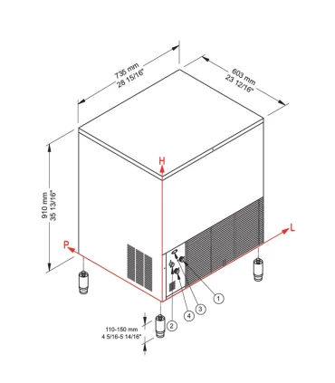 Máquinas de Hielo Fabricador de cubitos de hielo macizo producción 80 kgs/día CB 840 Brema CB 840
