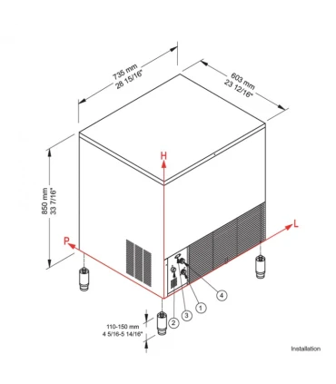 Máquinas de Hielo Fabricador de cubitos de hielo macizo producción 72 kgs/día CB 640 Brema CB 640
