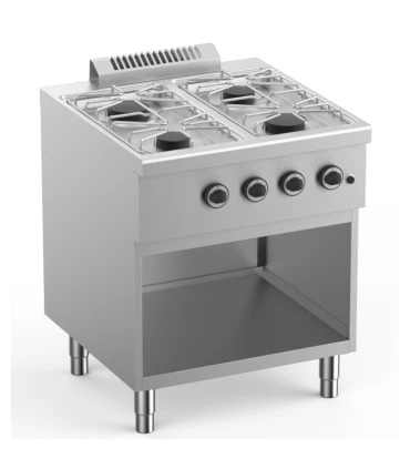 Cocinas a Gas Cocina a gas 4 fuegos y mueble fondo 700 Stalgast Stalgast ELFU77A