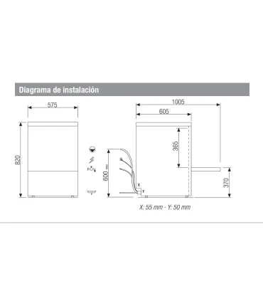 Lavavajillas Puerta Abatible Lavavajillas industrial cesta 50x50 con filtro de cuba LP 550 AMDH 918499