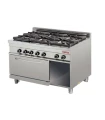 Cocina a gas 6 fuegos 6x8kw con horno 7,5kw 1275x900x900h mm GR932