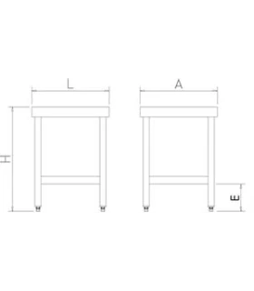 Mesa acero inoxidable para maquinaria 50x50x65.3 cms con 1 estante