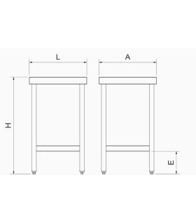 Mesa acero inoxidable para maquinaria 50x50x85.3 cms con 1 estante