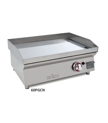 Planchas a Gas Plancha a gas en acero 15 mm con baño cromo duro de 60 cms de largo 60PGC Arilex 60PGCN