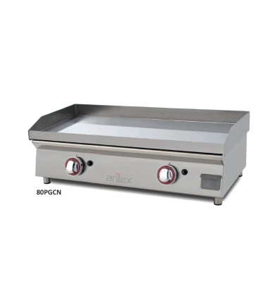 Planchas a Gas Plancha a gas en acero 15 mm con baño cromo duro 80 cms de largo 80PGC Arilex 80PGCN
