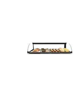 Vitrina neutra curva 840x380x170mm con puertas traseras Sayl E4