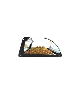 Vitrina neutra curva 840x380x170mm con puertas traseras Sayl E4