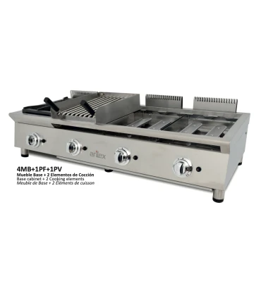 Cocinas a Gas Módulo base de Cocina de 130 cm de largo barbacoa, fogón y Plancha Arilex Flexi 600 Arilex BASE 4MB