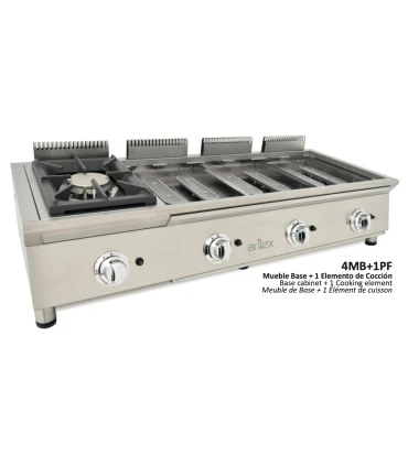Cocinas a Gas Módulo base de Cocina de 130 cm de largo barbacoa, fogón y Plancha Arilex Flexi 600 Arilex BASE 4MB