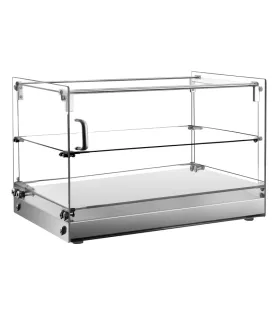 Vitrina neutra 2 pisos base en acero inoxidable para bollería XCZ-50L