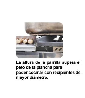 Plancha a Gas de 40 cromo duro con 3 fogones Maiser CG44KR