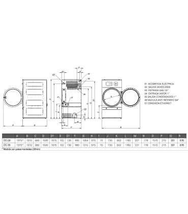 Secadoras de ropa Primer Excellence Secadora Industrial de 35 kgs DE-35 T2 Primer DE-35 T2