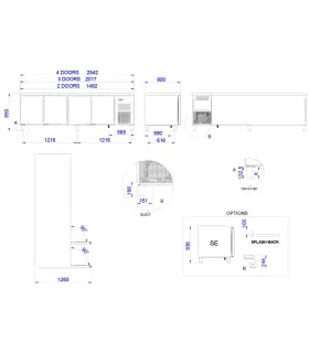 Mesa Refrigerada 3 puertas Euronorm para bandejas 60x40 Edenox MPP-...