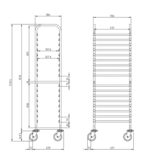 Carro soporte alto inox 17 GN 1/1 con ruedas Edenox CGA-11