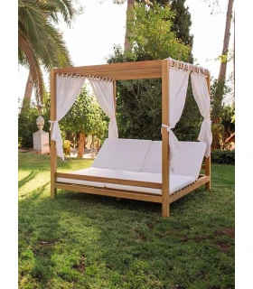 Cama Nice Balinesa Reclinable en madera de Iroko 180x 214 x 200 cm