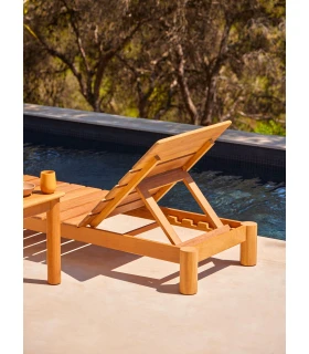 Tumbona Bari 1 plaza en madera de Iroko 70x 200 x 35 cm