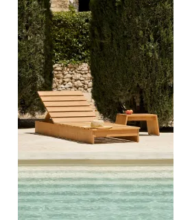 Tumbona Cannes 1 plaza en madera de Iroko 70x 200 x 20 cm