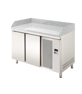 Mesa refrigerada 2 Puertas Preparación Pizzas Encimera de Granito f...