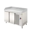 Mesa refrigerada 2 Puertas Preparación Pizzas Encimera de Granito fondo 700mm MRPG-135