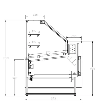 Vitrina refrigerada pastelería frío estático 2000x970mm VRE-200-P