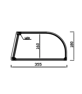 Vitrina neutra curva base inox 1000mm VCP 100