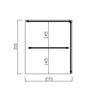 Vitrina neutra recta 2 pisos 1200mm sin puertas VRL-120