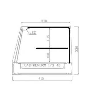 Vitrina refrigerada recta 2 pisos con 6 bandejas GN 1/3 R-6iE