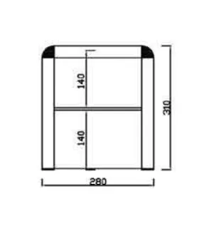 Vitrina neutra recta 2 pisos 1200mm sin puertas STL-120