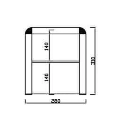 Vitrinas para pastas y bocadillos Vitrina neutra recta 2 pisos 1200mm sin puertas STL-120 Vitrinas Gómez
