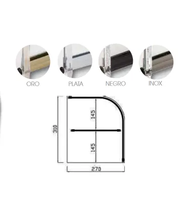 Vitrinas para pastas y bocadillos Vitrina neutra curva 2 pisos 1000mm sin puertas VCL-100 Vitrinas Gómez