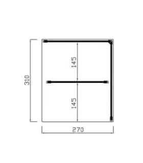 Vitrina neutra recta 2 pisos 1000mm sin puertas VR L-100