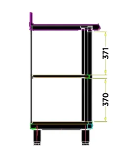 Mesa Frente Mostrador 1 estante 2025x350mm Edenox