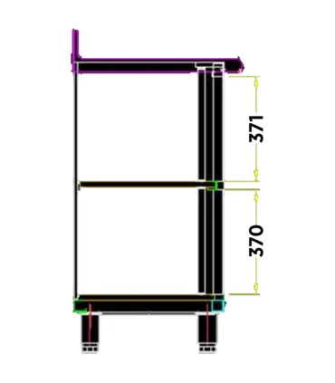 Frente Mostradores Mesa Frente Mostrador 1 estante 2025x350mm Edenox Edenox 19005946