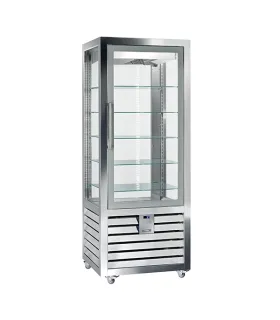 Vitrina de Pastelería 1 puerta 4 Caras de Cristal Frío Ventilado NE...