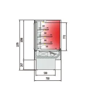 Vitrina Expositora Caliente 3 estantes Coreco 950x730x1380h mm VSS-...