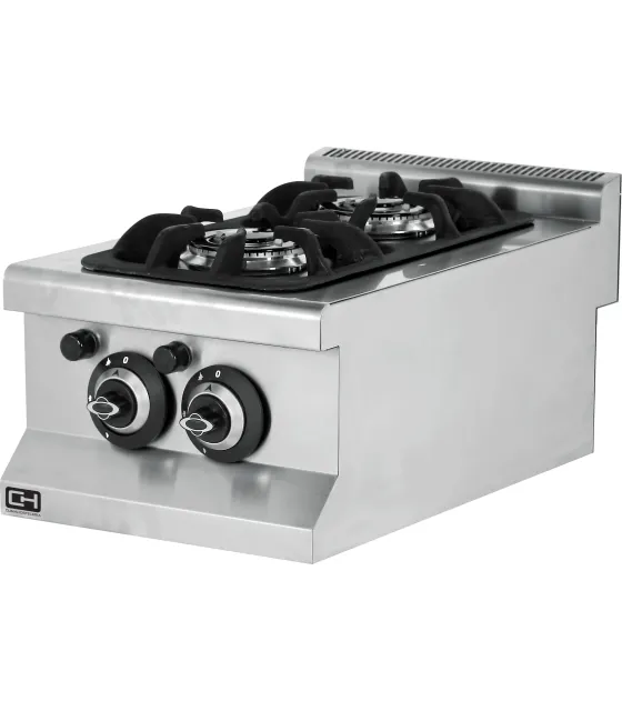 Cocina a gas 2 fuegos 2x3,6 kW EMP6KG010 Fondo 600