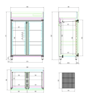 Armario Congelador Doble puertas de cristal para GN 2/1 Edenox ANG-...