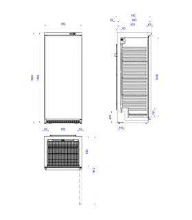 Armario Refrigerado 1 puerta 570 litros Edenox APS-651