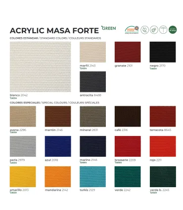 Parasoles Parasol aluminio 4x4 m Master ref. 894 Tejido Masa Forte 300 g/m2 Conva 894M
