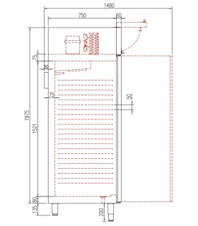 Armario Refrigerados 1 puerta GN 2/1 Coreco S-Line CGR-751-SPF